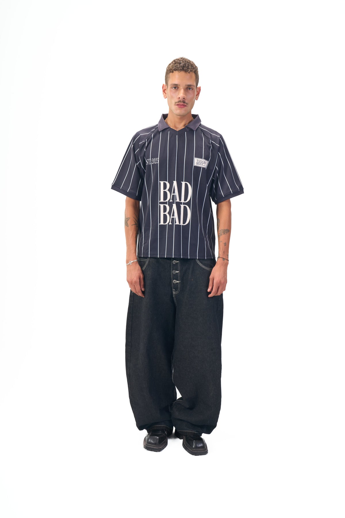 Black Pinstriped Jersey